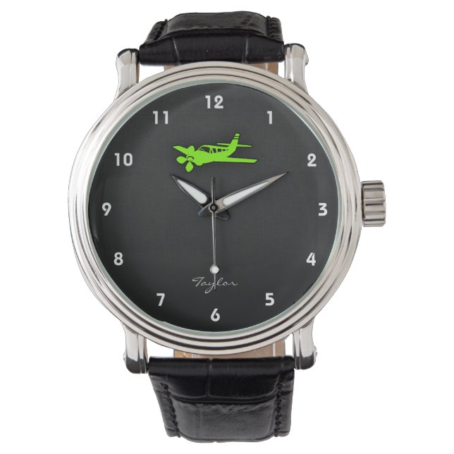 Chartreuse, Neon Green Plane Watch (Front)