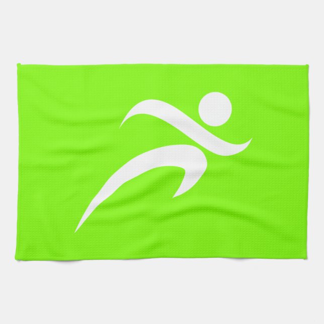 Chartreuse, Neon Green Running Tea Towel (Horizontal)