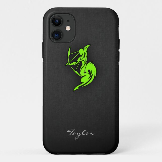 Chartreuse, Neon Green Sagittarius Case-Mate iPhone Case (Back)