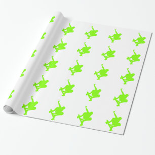 Chartreuse, Neon Green Skater Wrapping Paper
