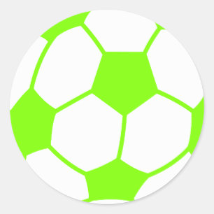 Chartreuse, Neon Green Soccer Ball Classic Round Sticker