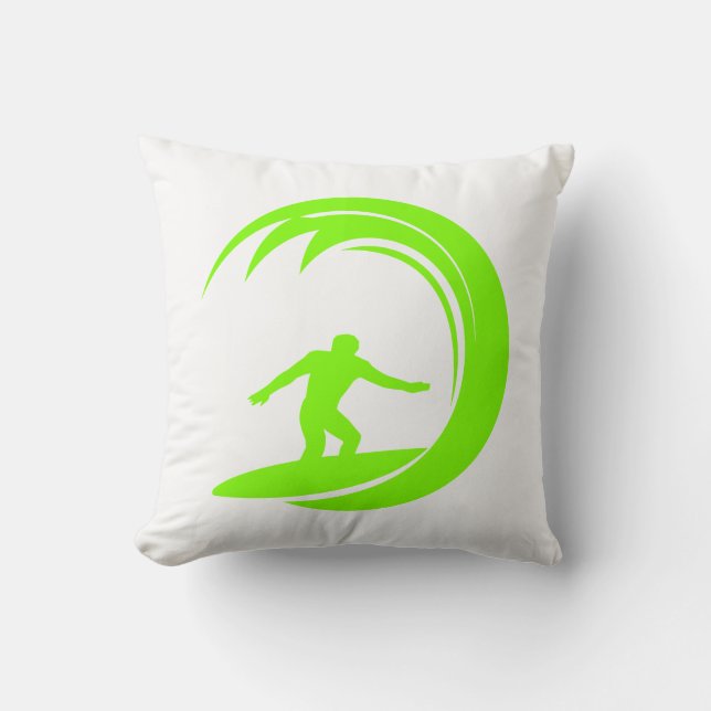 Chartreuse, Neon Green Surfing Cushion (Front)
