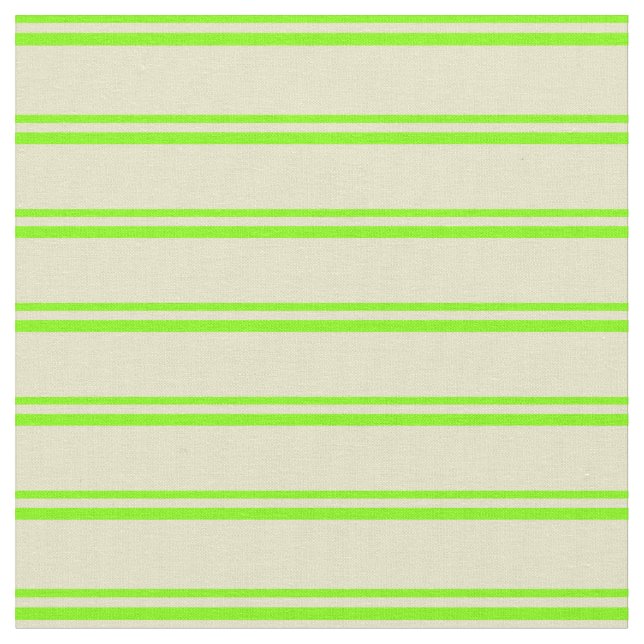 Chartreuse & Pale Goldenrod Lines Fabric (Close Up)