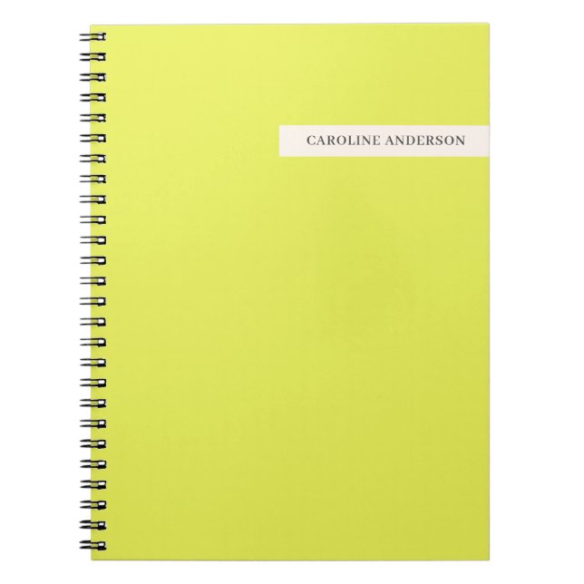 Chartreuse Personalised Name Back to School Study Notebook (Front)