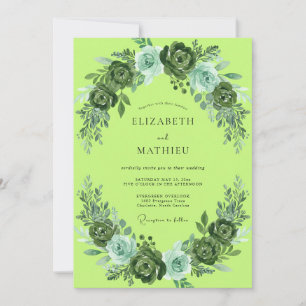 Chartreuse Petal Wedding Invitation
