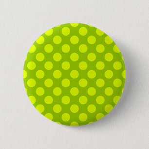 Chartreuse Polka Dots 6 Cm Round Badge