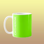 Chartreuse Solid Colour Personalised  Coffee Mug<br><div class="desc">Chartreuse - Introducing the timeless allure of the Solid Colour Design: a captivating blend of classic form and elegant simplicity. This design is a celebration of the power and beauty found in a single, striking hue. Exuding sophistication, the solid colour design embraces the essence of minimalism, making it a perfect...</div>