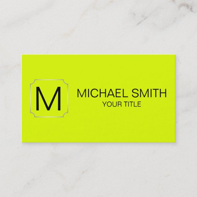Chartreuse (traditional) colour background business card (Front)
