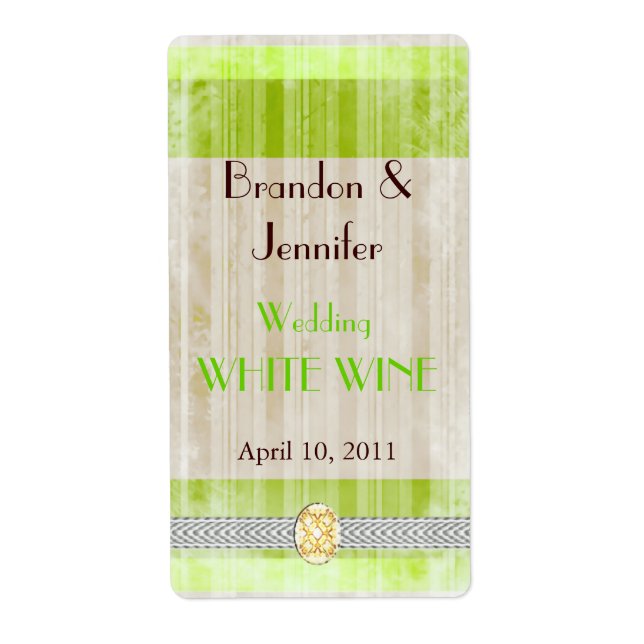 Chartreuse Wedding Mini Wine Labels (Front)
