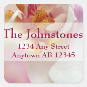 Chartreuse White Orchid Wedding Address Label