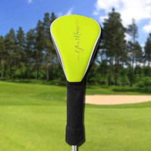 chartreuse  yellow  - add name    golf head cover