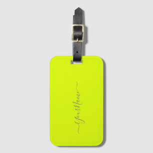 chartreuse  yellow  - add name    luggage tag