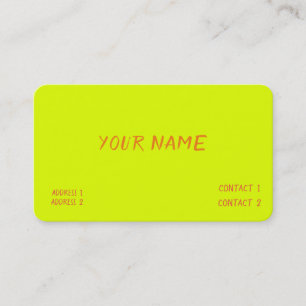 chartreuse yellow  -  casual  business card