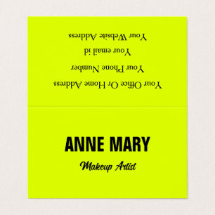 Chartreuse Yellow Fluorescent Neon Colourful Brigh Business Card