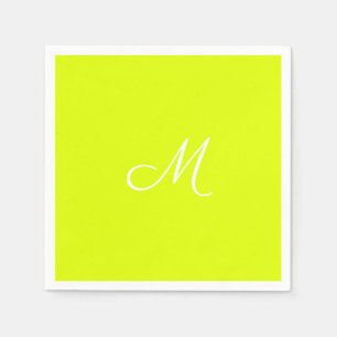Chartreuse yellow -  monogrammed napkin