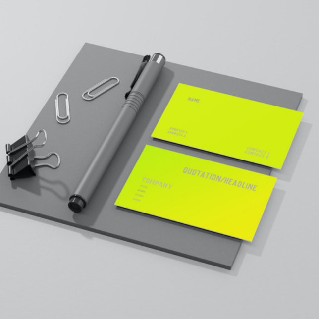 chartreuse yellow solid colour business card (Creator Uploaded)