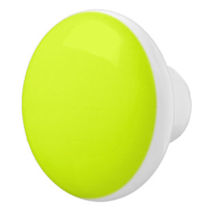 Chartreuse Yellow solid colour Ceramic Knob