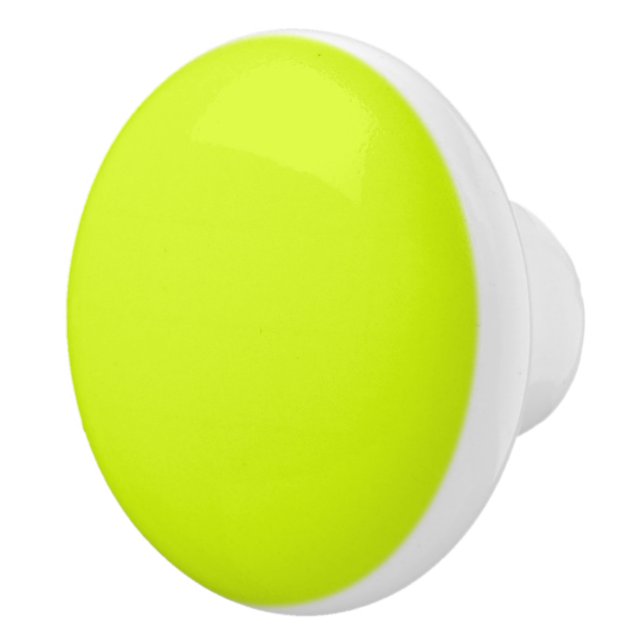 Chartreuse Yellow solid colour Ceramic Knob (Right)