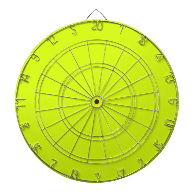 Chartreuse Yellow solid colour Dartboard (Front)