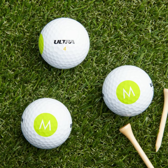 Chartreuse Yellow solid colour Golf Balls (Insitu Grass)