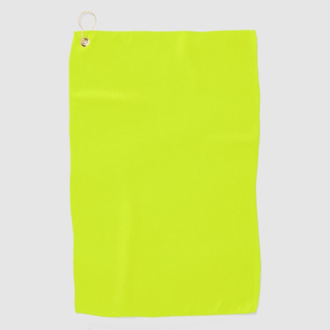 Chartreuse Yellow solid colour Golf Towel (Front)