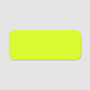 Chartreuse Yellow solid colour Name Tag