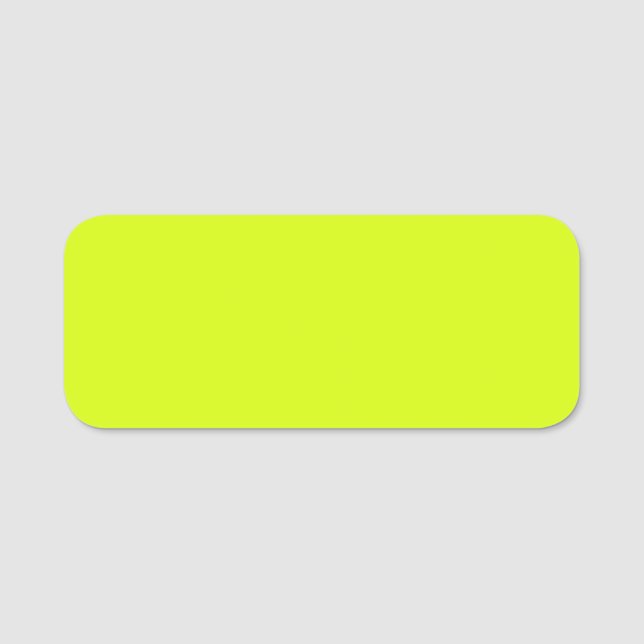 Chartreuse Yellow solid colour Name Tag (Front)