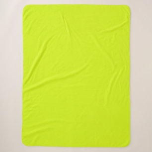Chartreuse Yellow solid colour Sherpa Blanket