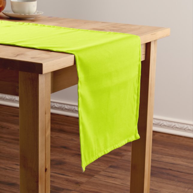 Chartreuse Yellow solid colour Short Table Runner (In Situ)