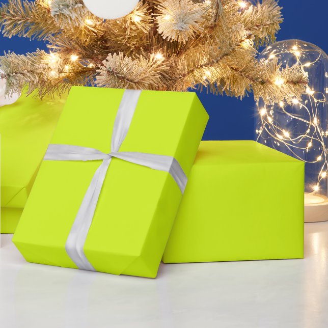 Chartreuse Yellow solid colour Wrapping Paper (Holidays)