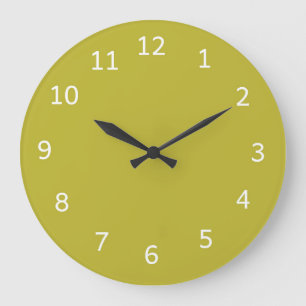 Chartreuse Yellowish Green Solid Colour Minimalist Large Clock
