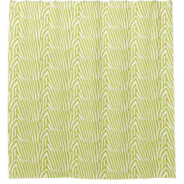 CHARTREUSE ZEBRA STRIPE SHOWER CURTAIN (Front)