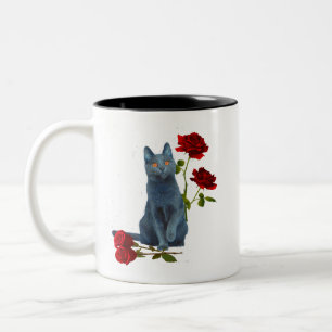 Chartreux Amid Roses (EU) Two-Tone Coffee Mug