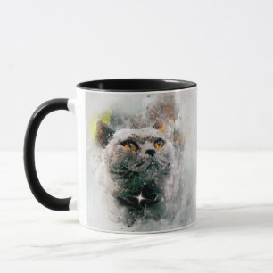 Chartreux Cat and Snow Mug