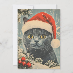 Chartreux Cat Christmas  Holiday Card