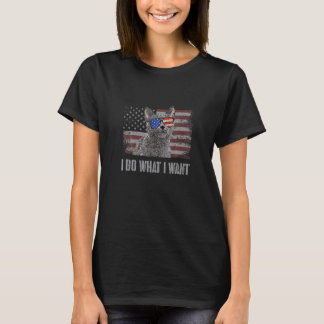 Chartreux Cat I Do What I Want Retro USA Cat T-Shirt