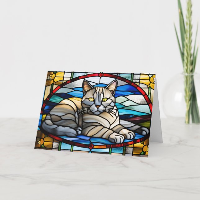 Chartreux Stained Glass Card (Front)