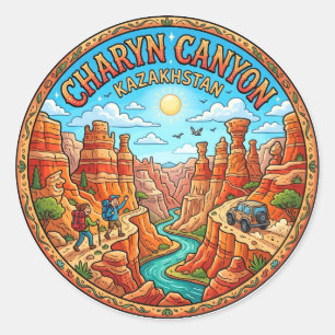 Charyn Canyon Kazakhstan Classic Round Sticker