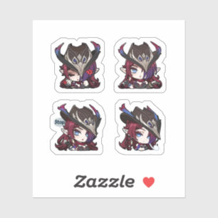Chasca Genshin Impact 4 Pack Sticker Sheet 