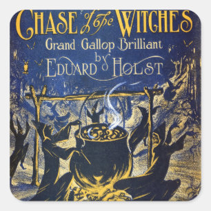 Chase of the Witches Square Sticker