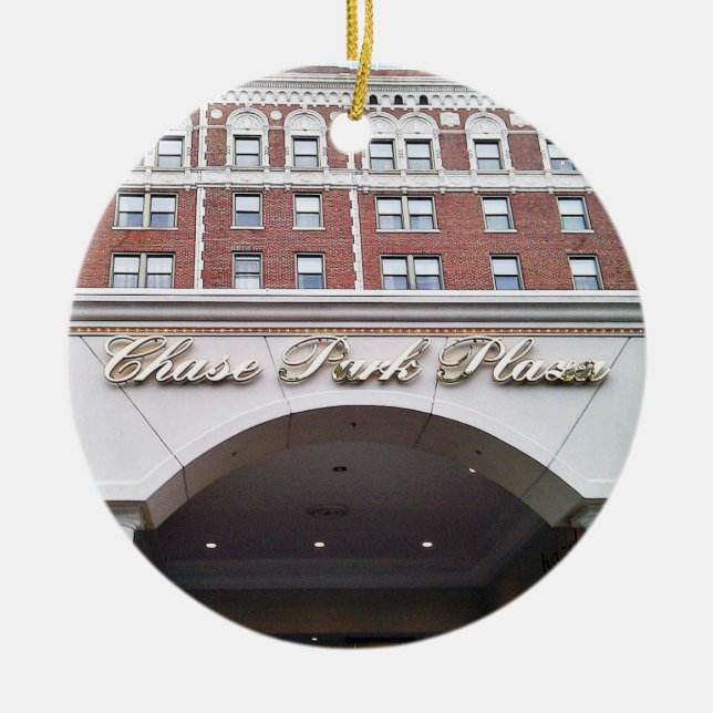 Chase Park Plaza, St Louis, Christmas Ornament, Ceramic Tree Decoration (Front)