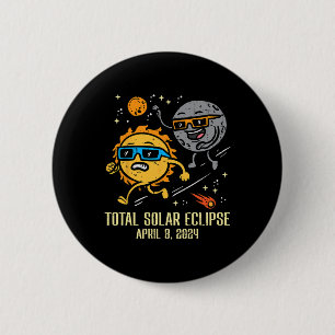 Chase Sun Total Solar Eclipse 2024 April Women Men 6 Cm Round Badge
