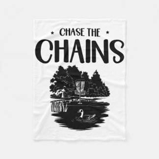Chase The Chains Disc Golf Frisbee Art Fleece Blanket
