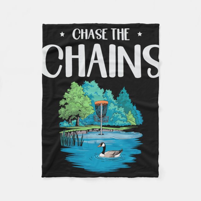 Chase The Chains Disc Golf Scenic Nature  Fleece Blanket (Front)