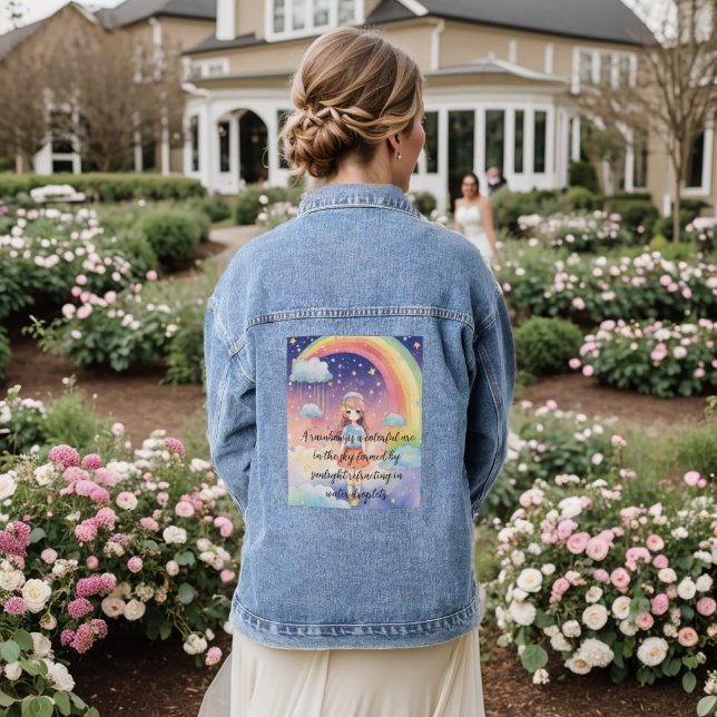  "Chase the Colours: Rainbow-Inspired Denim Jacket (Wedding Back)