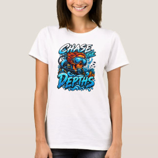 Chase the Depths Scuba Diving Skull T-Shirt