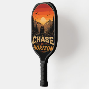 Chase the Horizon Vintage Retro Sunset Pickleball Paddle