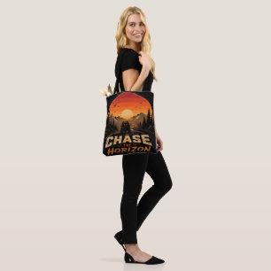 Chase the Horizon Vintage Retro Sunset Tote Bag