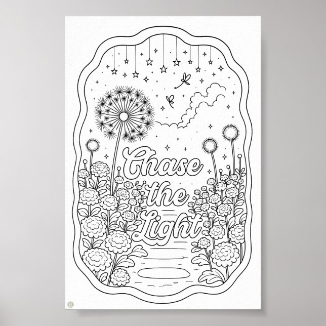 Chase the Light Title Colouring Page Poster (Front)
