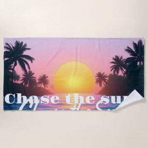 Chase the Sun Beach Towel – Dreamy Pastel Ocean Su